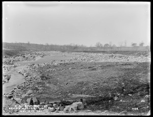 Wachusett Aqueduct, lower (east) end of Sawin's mill pond, Section 11, from the northeast, at north end of old dam, Southborough, Mass., Mar. 29, 1897