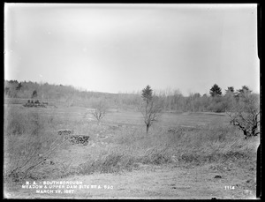 Wachusett Aqueduct, meadow and under dam site, Section 11, station 520, from the southwest, Southborough, Mass., Mar. 29, 1897