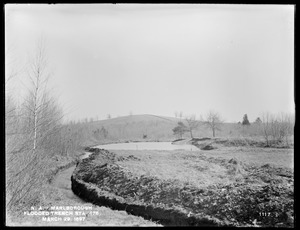 Wachusett Aqueduct, flooded trench, Section 11, station 476, from the northwest, Marlborough, Mass., Mar. 29, 1897