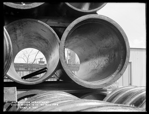 Distribution Department, Park Street Pipe Yard, brush marking in 48-inch McNeal pipe (C-119, 8945 lbs.), Somerville, Mass., Apr. 6, 1897