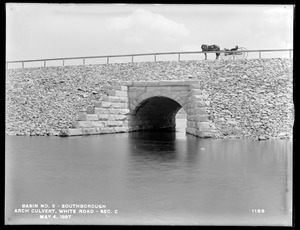 Sudbury Reservoir, Section C, arch culvert and riprap on the westerly side of the White Road, from the west, Southborough, Mass., May 4, 1897