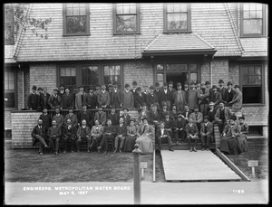 Wachusett Reservoir, Metropolitan Water Works office, employees of the Metropolitan Water Board; Boston office force and part of Clinton office (May 6 or May 8), Clinton, Mass., May 6, 1897