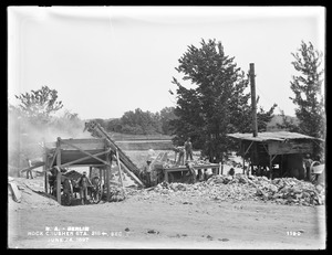 Wachusett Aqueduct, rock crusher, Section 5, station 218+, from the south, Berlin, Mass., Jun. 24, 1897