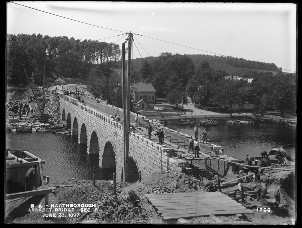 Wachusett Aqueduct, Assabet Bridge, Section 8, from the southeast, Northborough, Mass., Jun. 28, 1897