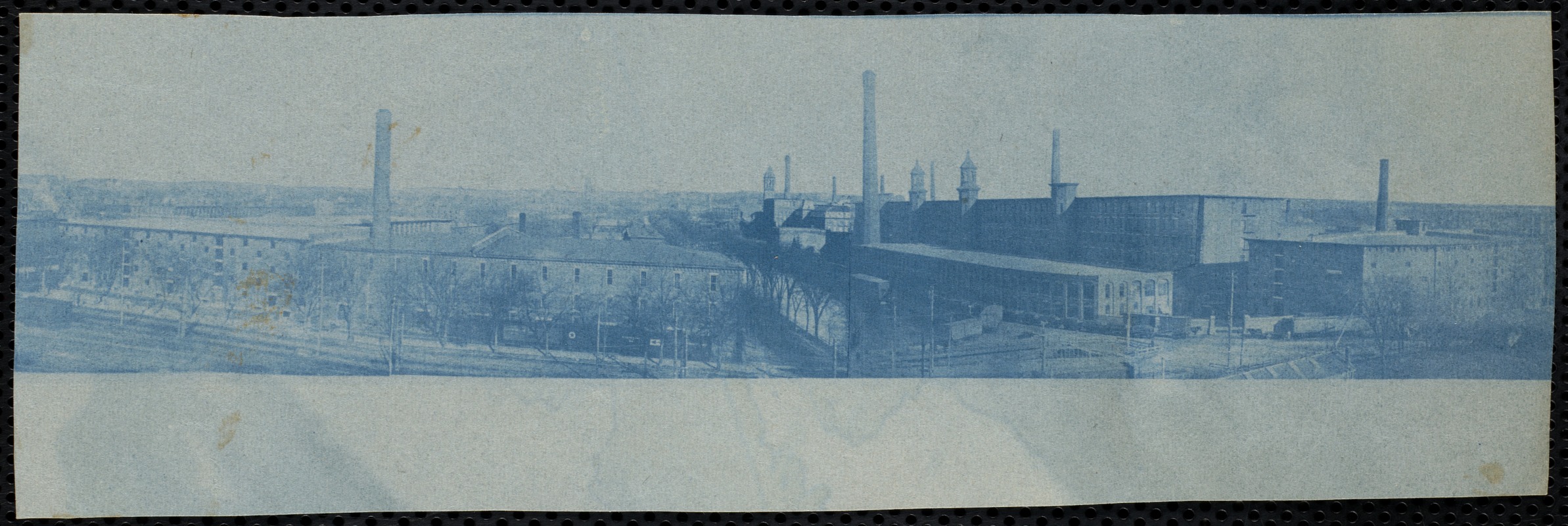 View of virtually the entire Upper Pacific Mills works, looking east from above Broadway