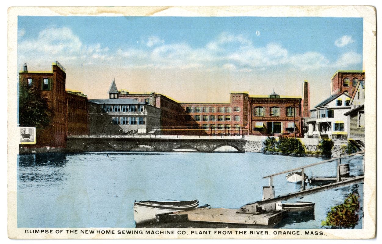 Glimpse of the New Home Sewing Machine Co. Plant From the River, Orange, Mass.