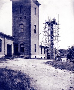 Reconstructing chimney at Taft or 'Old Huguenot Mill', 1902
