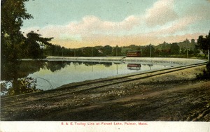 S&E Trolley Line at Forest Lake, Palmer, Mass.