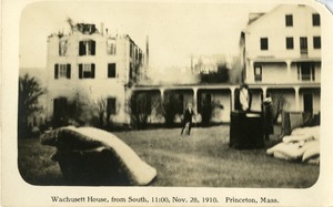 Hotels, Princeton, MA - Wachusett House, fire, postcard, 1910