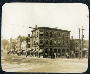 Hartwell building and north side of Main street and the corner of Central Street Southbridge