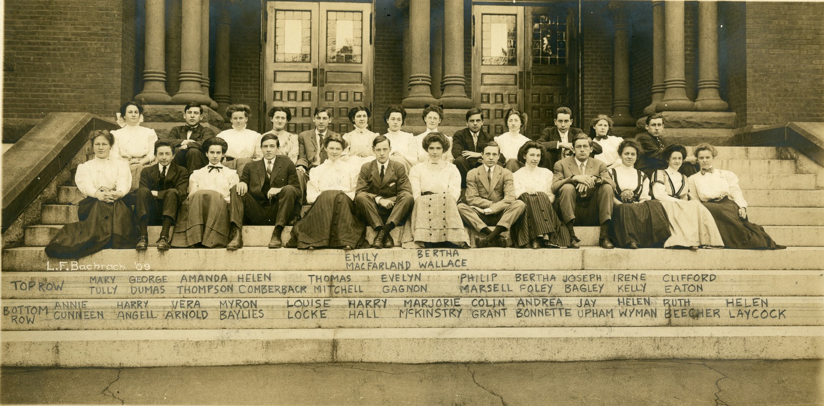 Southbridge high School Graduating Class 1909 at Town Hall Southbridge Massachusetts
