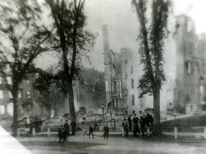 Mount Holyoke College ruins of main building after 1896 fire