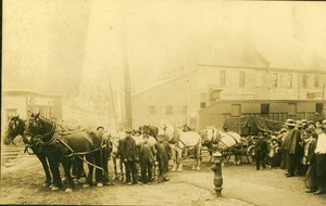 Eight Horse Hitch pulling bank vault, 1910