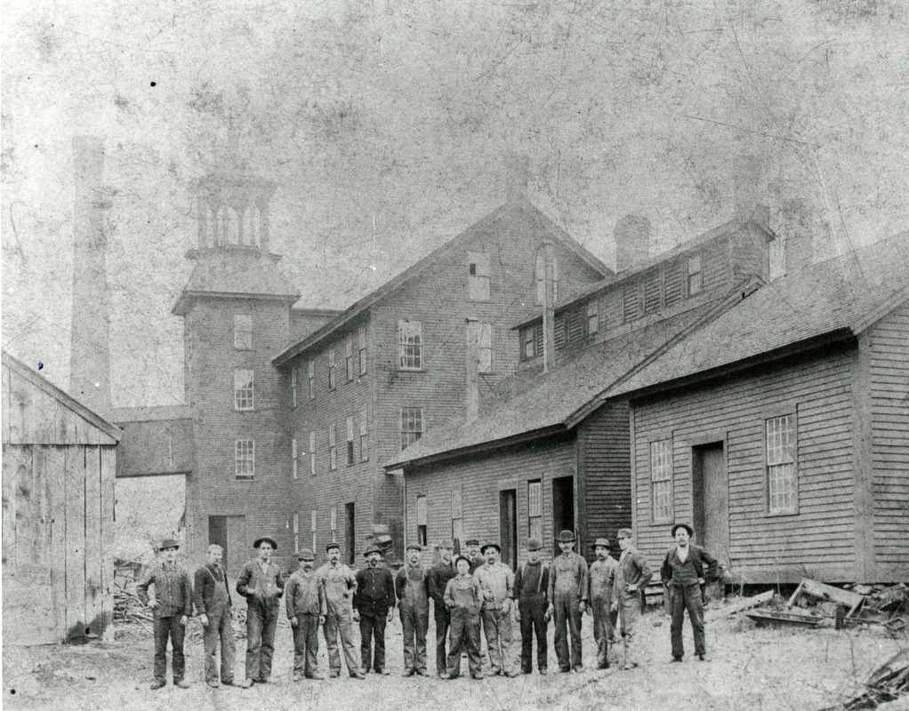 Workers outside Spencer Wire Company