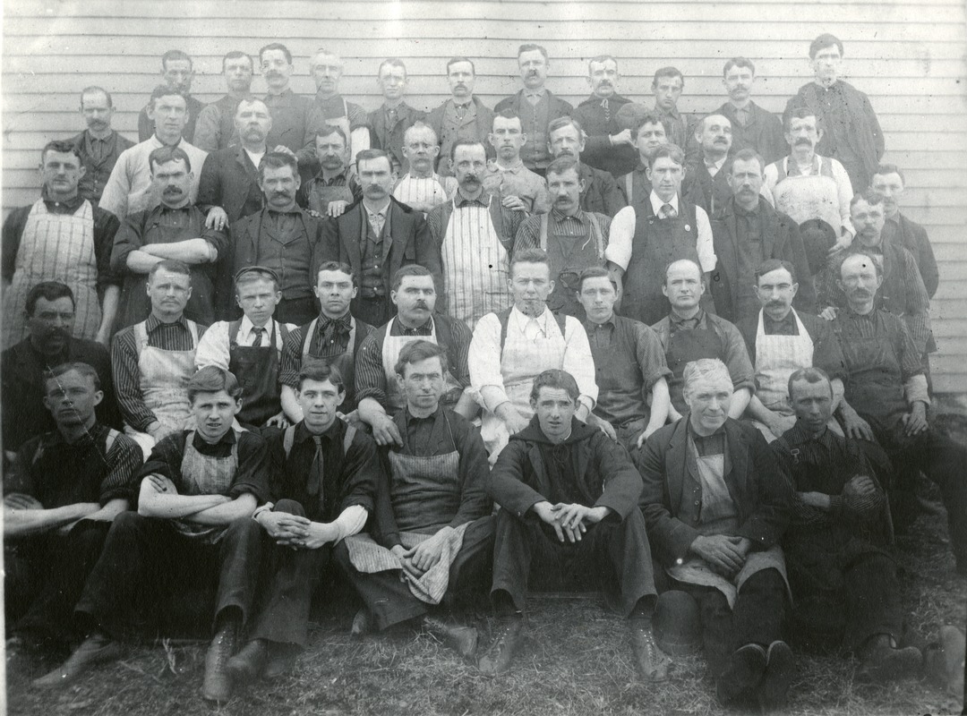 Shop workers at the Humber Cycle Company, Westborough (Westboro), Massachusetts