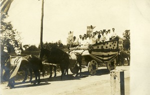 Photo 014 West Boylston High School float. West Boylston Centennial Parade July 16, 1908