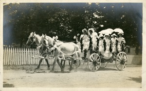 Photo 015 West Boylston Reading Club float. West Boylston Centennial Parade July 16, 1908