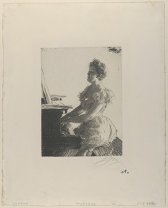 At the piano (Miss Anna Burnett)
