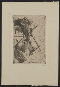 Laughing model I (soft ground etching)