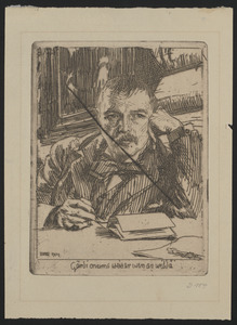 Self portrait with inscription 1904