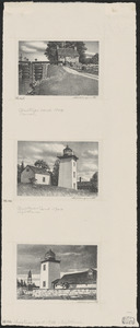 Minature lock house ; Miniature lighthouse, Hospital Point ; Miniature lighthouse, Grindle Point