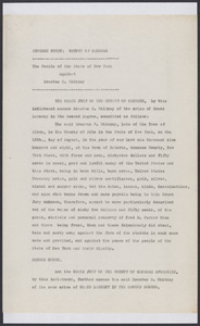 Sacco-Vanzetti Case Records, 1920-1928. Defense Papers. Supreme Court: County of Genesee People of New York v. Erastus C. Whitney Grand Jury indictment for Larceny in the Second Degree, 1908 (Copy made June, 1922). Box 12, Folder 9, Harvard Law School Library, Historical & Special Collections