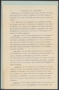 Sacco-Vanzetti Case Records, 1920-1928. Defense Papers. Norfolk Superior Court, Commonwealth vs. Carl E. Goodridge; Indictment and Return, September 1920. Box 12, Folder 22, Harvard Law School Library, Historical & Special Collections