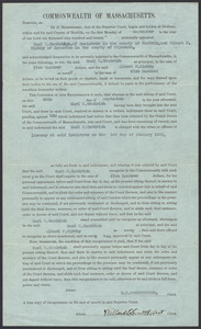 Sacco-Vanzetti Case Records, 1920-1928. Defense Papers. Norfolk Superior Court Extended Recognizance (Indictment) against Carl E. Goodridge for larceny, September 18, 1920. Box 12, Folder 26, Harvard Law School Library, Historical & Special Collections