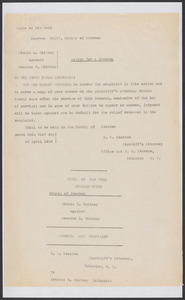 Sacco-Vanzetti Case Records, 1920-1928. Defense Papers. Action for Divorce: Minnie Z. Whitney v. Erastus C. Whitney, 1908-1909. Box 12, Folder 33, Harvard Law School Library, Historical & Special Collections
