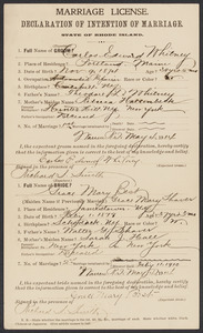 Sacco-Vanzetti Case Records, 1920-1928. Defense Papers. Photostat of Marriage License, 1914. Box 12, Folder 44, Harvard Law School Library, Historical & Special Collections