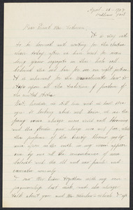 Sacco-Vanzetti Case Records, 1920-1928. Correspondence. Nicola Sacco to Mrs. E.A. Codman, April 26, 1927. Box 38, Folder 6, Harvard Law School Library, Historical & Special Collections