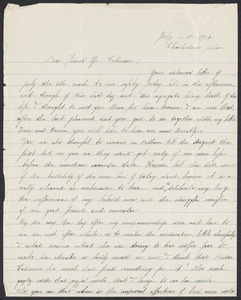 Sacco-Vanzetti Case Records, 1920-1928. Correspondence. Nicola Sacco to Mrs. E.A. Codman, July 10, 1927. Box 38, Folder 7, Harvard Law School Library, Historical & Special Collections