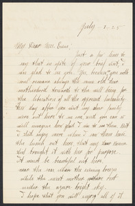 Sacco-Vanzetti Case Records, 1920-1928. Correspondence. Nicola Sacco to Mrs. Elizabeth Evans, July 7, 1925. Box 38, Folder 9, Harvard Law School Library, Historical & Special Collections