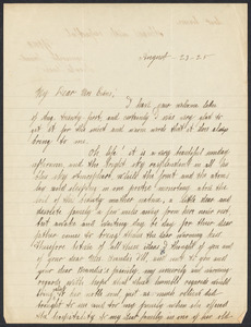 Sacco-Vanzetti Case Records, 1920-1928. Correspondence. Nicola Sacco to Mrs. Elizabeth Evans, August 23, 1925. Box 38, Folder 12, Harvard Law School Library, Historical & Special Collections