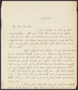 Sacco-Vanzetti Case Records, 1920-1928. Correspondence. Nicola Sacco to Mrs. Elizabeth Evans, September 16, 1925. Box 38, Folder 14, Harvard Law School Library, Historical & Special Collections