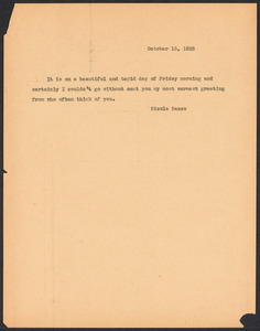 Sacco-Vanzetti Case Records, 1920-1928. Correspondence. Nicola Sacco to Mrs. Elizabeth Evans, October 15, 1925. Box 38, Folder 15, Harvard Law School Library, Historical & Special Collections