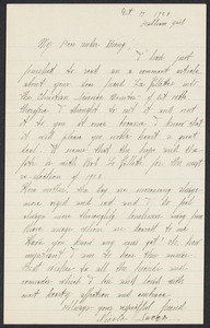 Sacco-Vanzetti Case Records, 1920-1928. Correspondence. Nicola Sacco to Mrs. Elizabeth Evans, October 19, 1926. Box 38, Folder 18, Harvard Law School Library, Historical & Special Collections