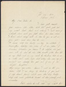 Sacco-Vanzetti Case Records, 1920-1928. Correspondence. Nicola Sacco to Mrs. Elizabeth Evans, February 22, 1927. Box 38, Folder 20, Harvard Law School Library, Historical & Special Collections