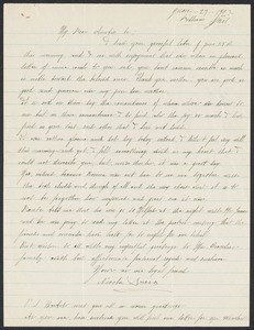 Sacco-Vanzetti Case Records, 1920-1928. Correspondence. Nicola Sacco to Mrs. Elizabeth Evans, June 29, 1927. Box 38, Folder 28, Harvard Law School Library, Historical & Special Collections