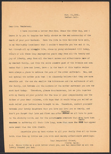 Sacco-Vanzetti Case Records, 1920-1928. Correspondence. Nicola Sacco to Mrs. Jessica Henderson, November 21, 1926. Box 38, Folder 34, Harvard Law School Library, Historical & Special Collections