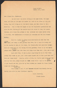 Sacco-Vanzetti Case Records, 1920-1928. Correspondence. Nicola Sacco to Mrs. Jessica Henderson, June 25, 1927. Box 38, Folder 38, Harvard Law School Library, Historical & Special Collections