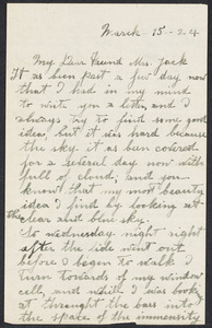 Sacco-Vanzetti Case Records, 1920-1928. Correspondence. Nicola Sacco to Mrs. Cerise Jack, March 15, 1924. Box 38, Folder 55, Harvard Law School Library, Historical & Special Collections