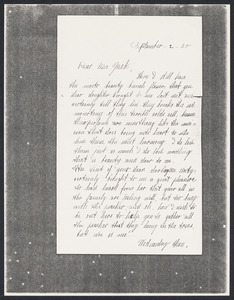 Sacco-Vanzetti Case Records, 1920-1928. Correspondence. Nicola Sacco to Mrs. Cerise Jack, September 2, 1925. Box 38, Folder 75, Harvard Law School Library, Historical & Special Collections