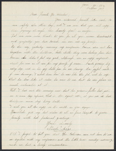 Sacco-Vanzetti Case Records, 1920-1928. Correspondence. Nicola Sacco to Mrs. Gertrude L. Winslow, June 30, 1927. Box 38, Folder 94, Harvard Law School Library, Historical & Special Collections