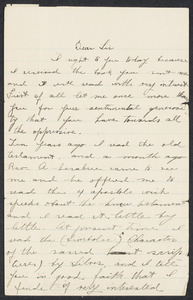 Sacco-Vanzetti Case Records, 1920-1928. Correspondence. Nicola Sacco to no person, n.d. Box 38, Folder 97, Harvard Law School Library, Historical & Special Collections