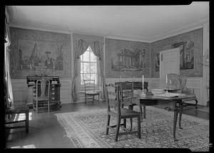 Marblehead, Lee Mansion, second floor drawing room, paper, Roman ruins panels