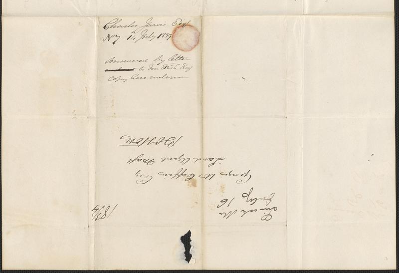 Charles Jarvis to George Coffin, 14 July 1839 - Digital Commonwealth