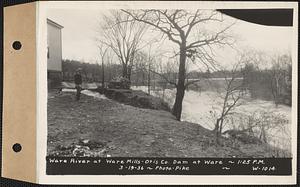 Ware River at Ware Mills, Otis Co. dam, Ware, Mass., 1:25 PM, Mar. 19, 1936