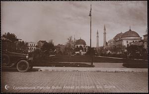 Constantinople. Parc de Sultan Ahmed et mosquée Ste. Sophie
