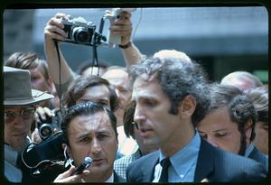 Daniel Ellsberg following arraignment in Boston